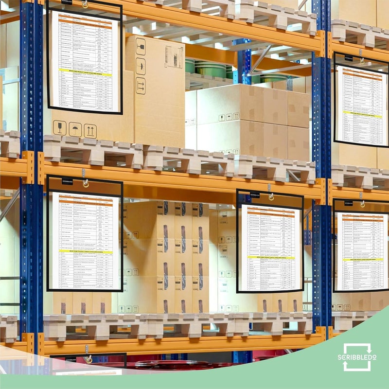 Scribbledo Job Ticket Holders 9x12 50 Pack Black Dry Erase Plastic Sleeves Heavy Duty Clear Sheet Protectors Waterproof and Tear-Resistant Pockets Ideal for Shop Tickets Work Orders and Classroom Use - Image 4